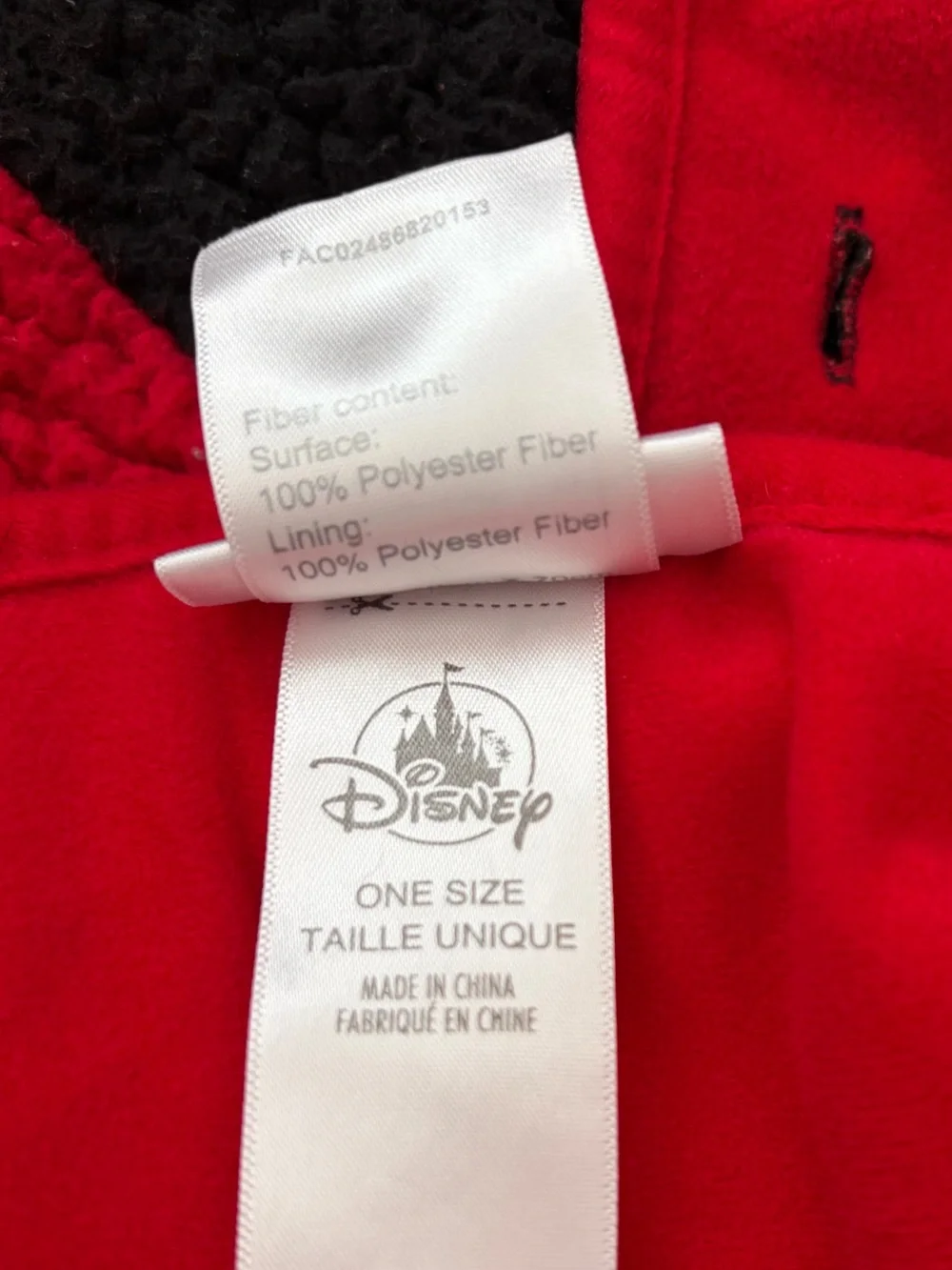 Disney Mickey Mouse Black & Red Sherpa Hooded Cape